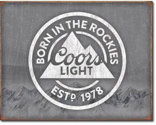 Enseigne Coors en métal  / Born in the Rockies